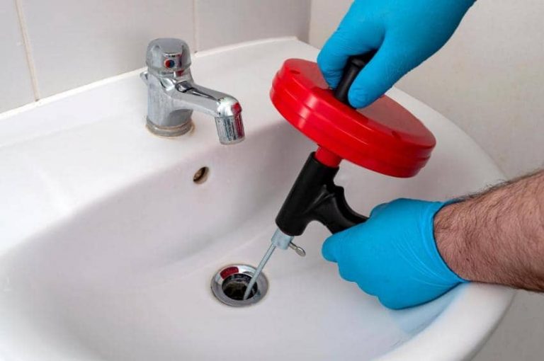 clearing a clooged bathroom sink drain